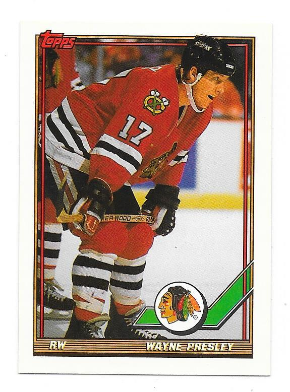 1991-92 Topps #385 Wayne Presley Chicago Blackhawks