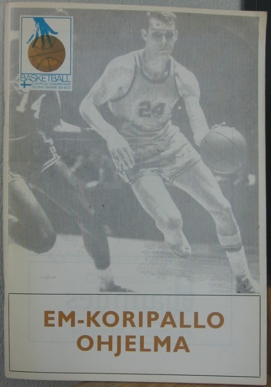EM-koripallo ohjelma 28.9.-8.10.1967 Helsinki-Tampere. 66 s.