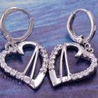 0304 .. 14K White Gold Perfect Heart .. Korvakorut - pikkukuva 3