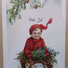Lapsi laskee kelkalla havuja kyydissä, somistus, p. 1907 - pikkukuva 1
