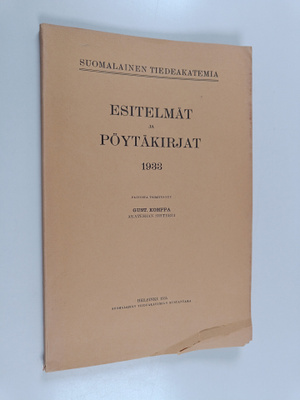 Gust. (toim.) Komppa : Esitelmät ja pöytäkirjat 1933