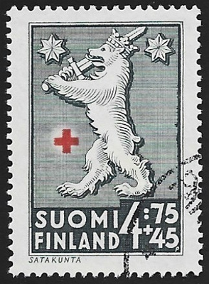 1942 Punainen Risti Satakunta 4:75 + 45 leimattu LaPe 258