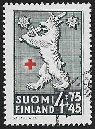 1942 Punainen Risti Satakunta 4:75 + 45 leimattu LaPe 258