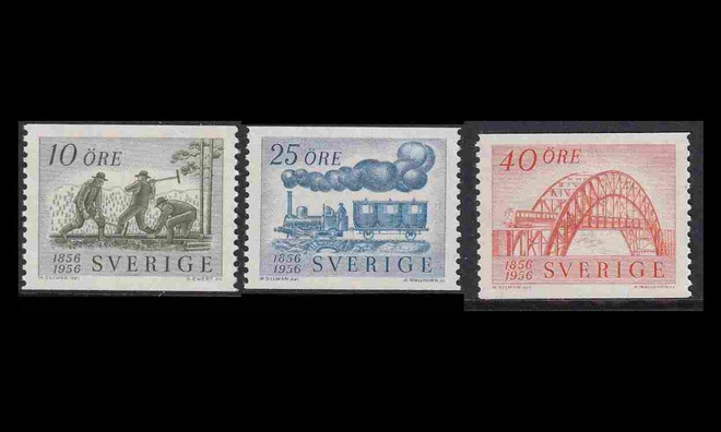 Ruotsi 418-20 ** Rautatiet 100v (1956)