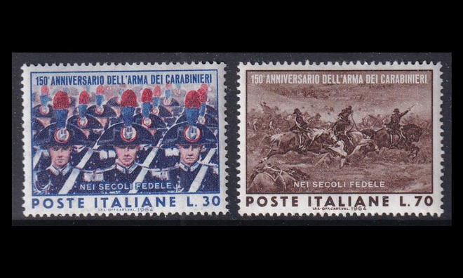 Italia 1161-2 ** Karabinieerit 150v (1964)