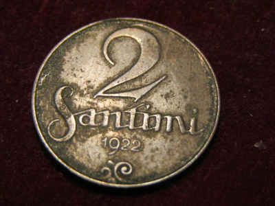 2 santimi 1922. Latvia