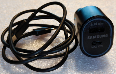 Samsung autolaturi 45W PD + 15W USB-A + 1m kaapeli #31973