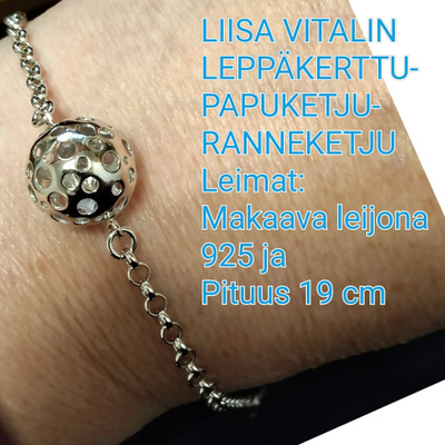 3 korua VITALIN , LEPPÄKERTTU-ranneketju, KÄÄTY & korvakorut