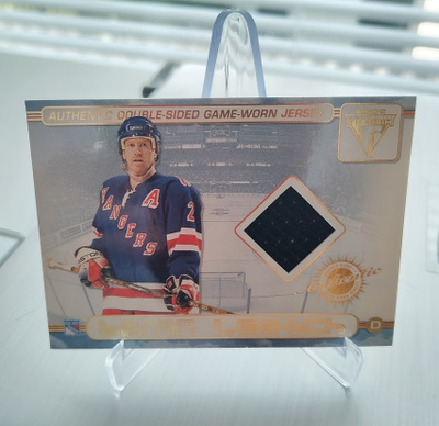 2002 TITANIUM DUAL GAME USED JERSEY BRIAN LEETCH / RICO FATA