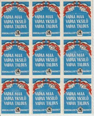 KANSALLISET NUORET kirjeensulkijamerkkejä