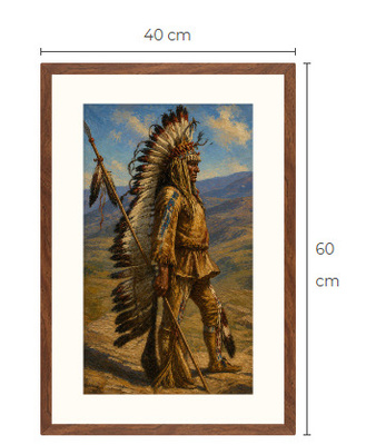Uusi Intiaani art print kehystetty 40 cm x 60 cm