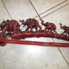 VINTAGE RED GLAZED ELEPHANTS ON BRIDGE , 48 cm & n 2,2 KG - pikkukuva 5
