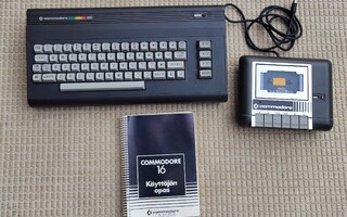 Commodore 16 + kasettiasema + ohjekirja