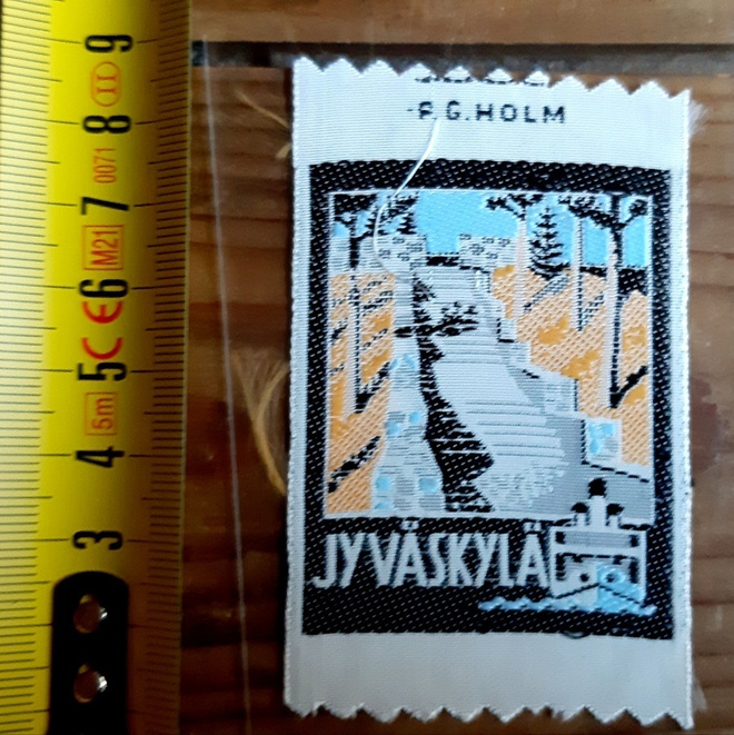 Jyväskylä vintage kangasmerkki todella hieno
