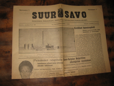 Sanomalehti  Suur-Savo 29.11.1935