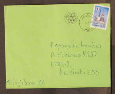 # 23377 # Numeroleima 2152 + Hännilä kirje Helsinki - 1971