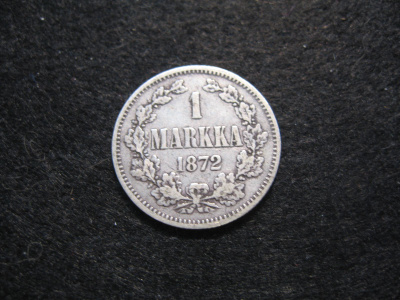 1 markka 1872 - hopeaa