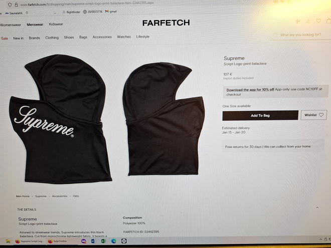 AITO SUPREME MUSTA BALACLAVA (KYPÄRÄMYSSY) ONE SIZE