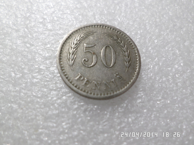 50  penniä  1923  Kuparinikkeli  Kl   8-9