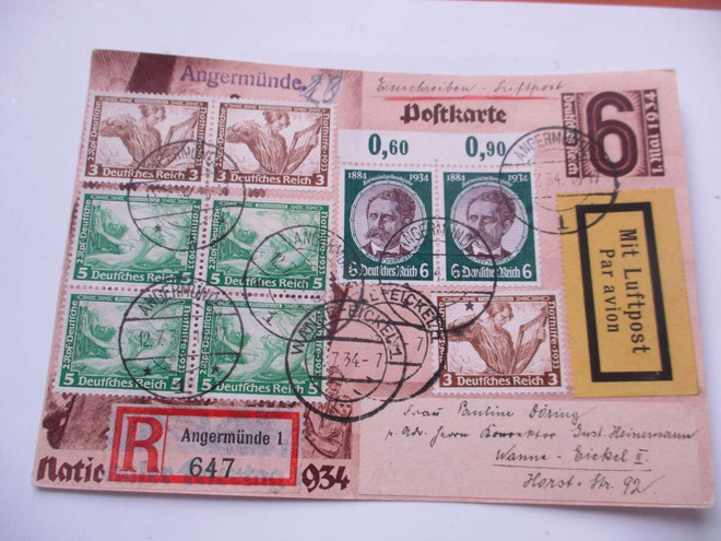 1934 Saksa R lentopostikortti