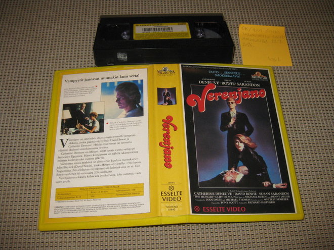 Verenjano-VHS (FIx, Esselte Video, The Hunger, Tony Scott)