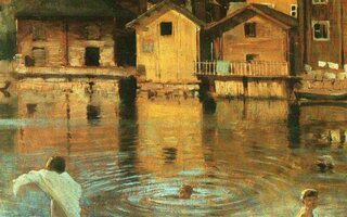 Albert Edelfelt Porvoonjoessa uivia poikia