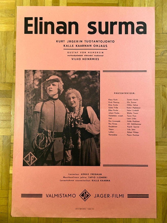 Vanha elokuvajuliste: Elinan surma
