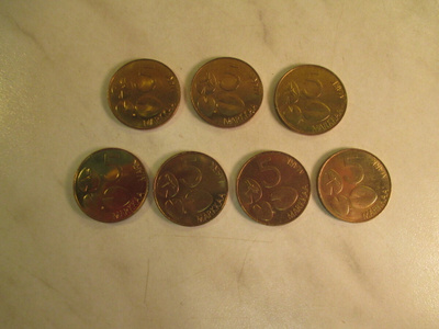 5 Markkaa 1992 7 kpl.