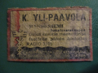 TT ETIKETTI - MANSONIEMI K.YLI-PAAVOLA  ET S-1