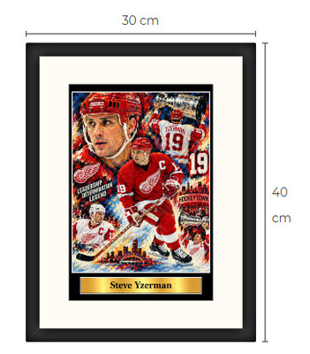 Uusi Steve Yzerman Detroit NHL art print Limited Edition