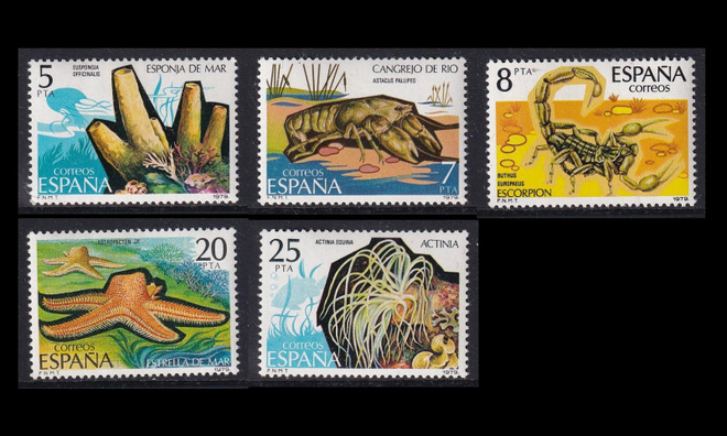 Espanja 2423-7 ** Iberian villieläimiä (1979)