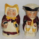 vanha Englantilainen Staffordshire tuoppipari - pikkukuva 1