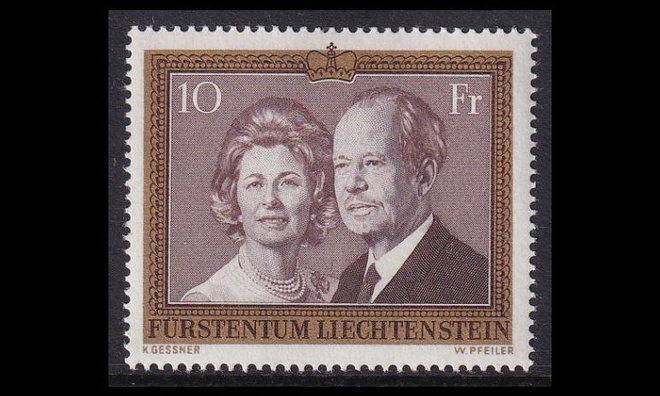 Liechtenstein 614 ** Prinssi ja prinsessa (1974)