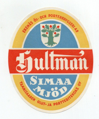 Tammisaaren olut -ja portteritehdas SULTAANI SIMAA Etiketti.