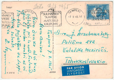 1965 UIT lentokortti CSRään