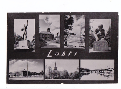VANHA Postikortti Lahti 1941 Rautatie Asema Laivat ym