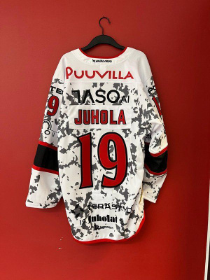 Juhola Maastokuvioinen pelipaita Porin Ässät Game Worn