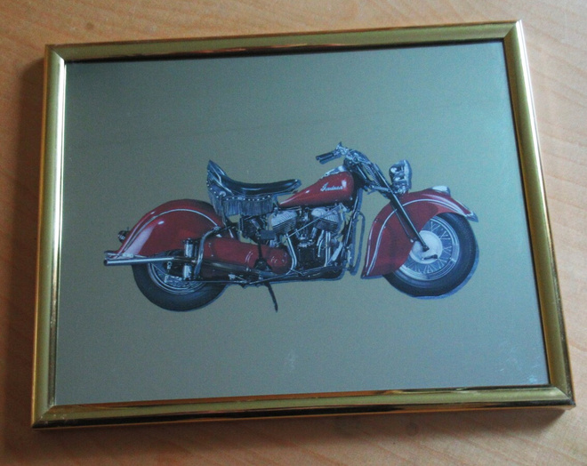 Moottoripyörä peilitaulu 25x20cm