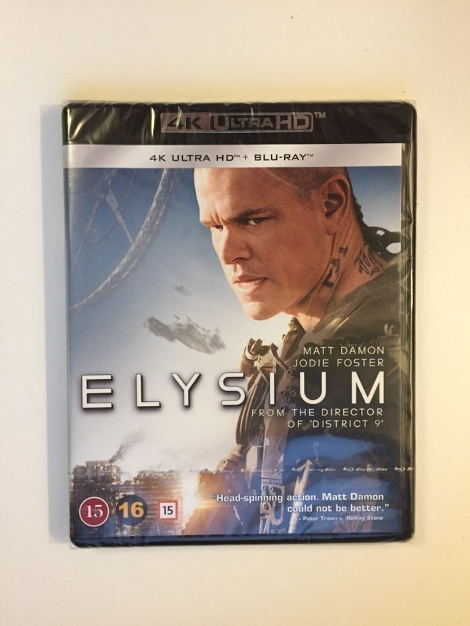 Elysium (4K Ultra HD + Blu-ray) Matt Damon (2013) UUSI