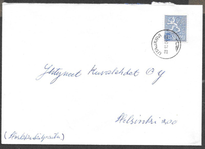 Postilähetys - Yl.m. 0,35 (LAPE 613) Utajärvi 28.10.64