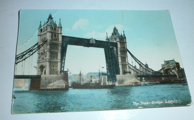 Lontoo, The Tower Bridge, vanha väripk, p. 1910 Suomeen