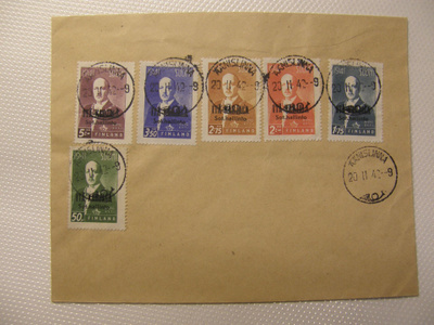 1942 ITÄ KARJALA Ryti sarja FDC ei kulk