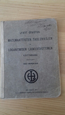 M.Sergelius:Lyhyt op. matem. tauluk. ja log.viiv.käytt. 1913