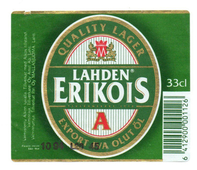 Mallasjuoma Lahti. Lahden erikois A Olut-etiketti1994