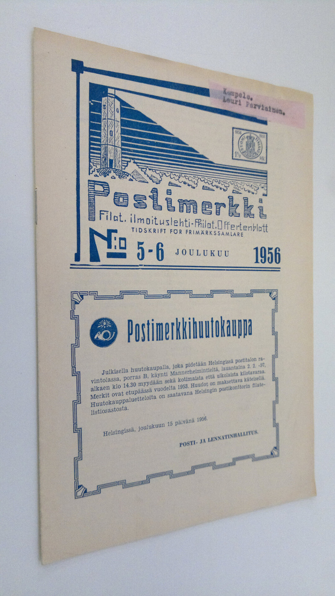 Postimerkki vuosikerta 1956 nro 5-6 : filateelinen ilmoit...