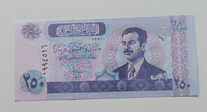 Irak Iraq 250 Dinars UNC Saddam Hussein