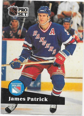 1991-92 ProSet #164 James Patrick New York Rangers