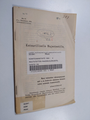 Maan rautateitten rakennusjärjestelmää y.m. koskevain ehd...