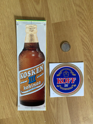 Kosken kohinaa mainos ja Koff tarra