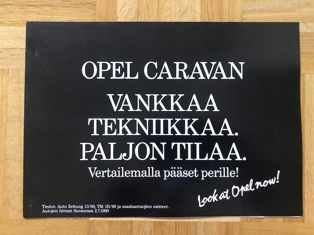 Esite Opel Kadett Caravan & Opel Omega Caravan, 1990